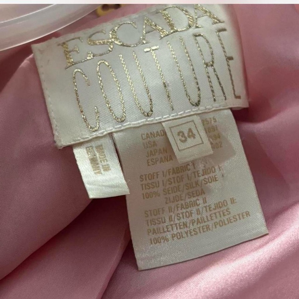 Vintage Escada Pink and Gold Sequin Striped Longline Blazer Statement Jacket - Picture 5 of 9